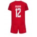 Danmark Kasper Dolberg #12 Barnkläder Hemma matchtröja till baby VM 2022 Kortärmad (+ Korta byxor) Billigt